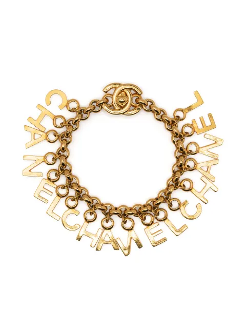 CHANEL Pre-Owned 1996 CC logo lettering bracelet Gold BR96P