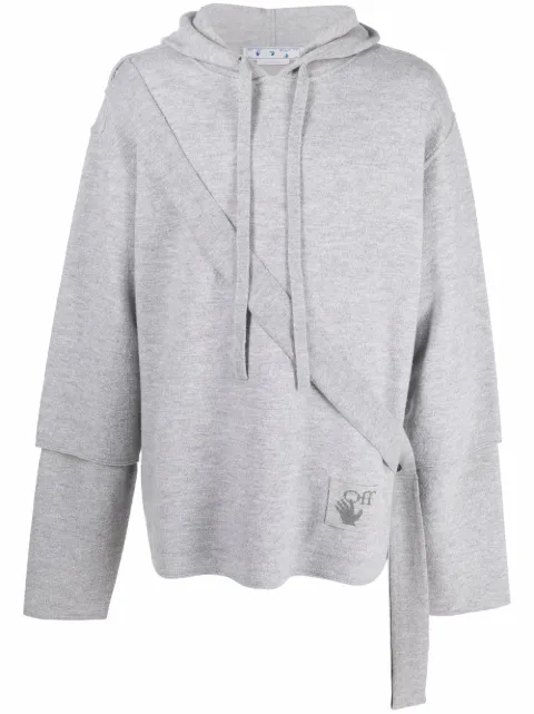 Off-White Easybreezy logo-patch hoodie Grey OMHA138S22KNI0010606