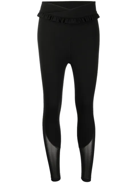 Onefifteen x Beyond the Radar ruffle-trim sports leggings Black COL01ACT06