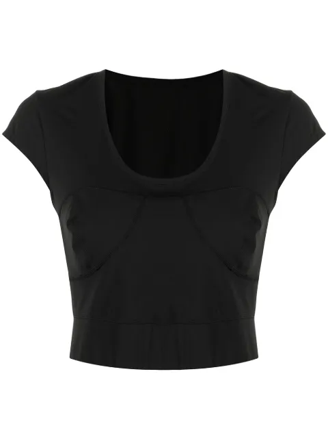 Onefifteen x Beyond the Radar scoop-neck cropped top Black COL01ACT07