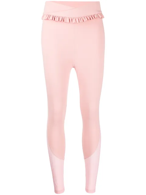 Onefifteen x BEYOND the RADAR ruffle-trim sports leggings Pink COL01ACT06