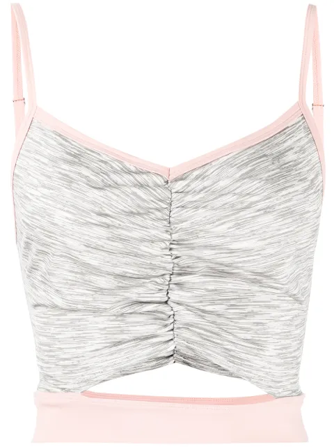Onefifteen x BEYOND the RADAR cut-out cropped vest top Grey COL01ACT03
