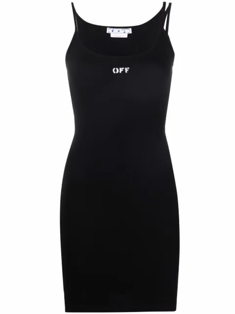 Off-White Off-Stamp ribbed dress Black OWDB304C99JER0011001