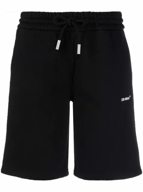 Off-White Diag-stripe print track shorts Black OWCI001C99JER0021001