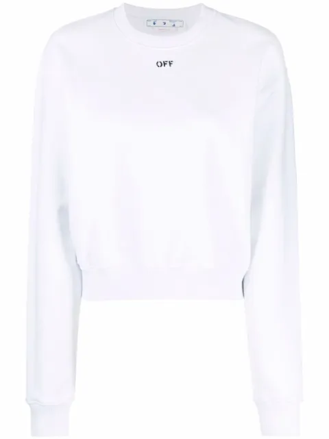 Off-White Off-stamp cropped sweatshirt White OWBA061C99JER0010110