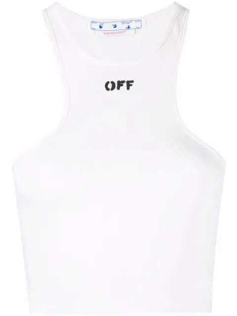 Off-White Off-Stamp ribbed crop top White OWAD086C99JER0010110