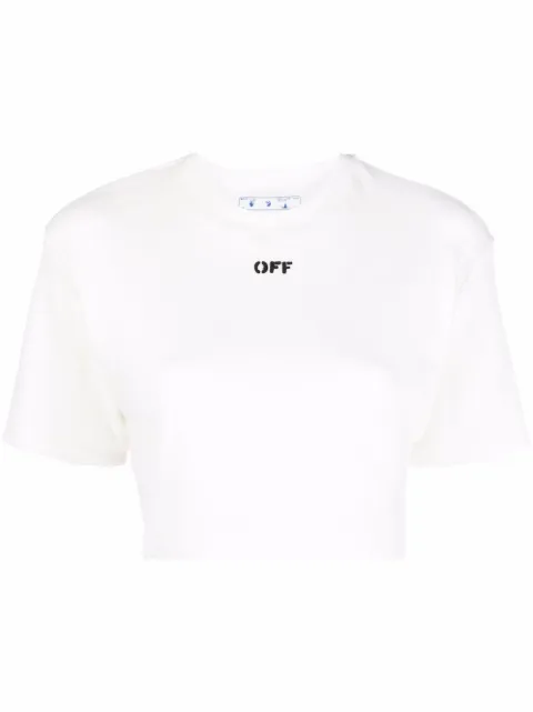 Off-White Off-stamp cropped T-shirt White OWAA081C99JER0010110