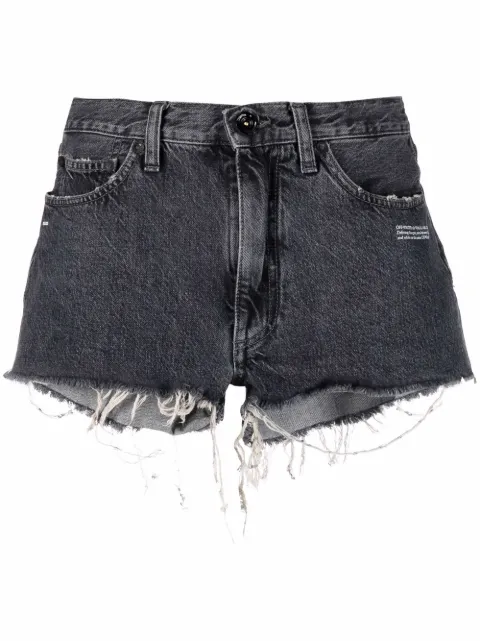 Off-White Corporate frayed denim shorts Grey OWYC002C99DEN0070701