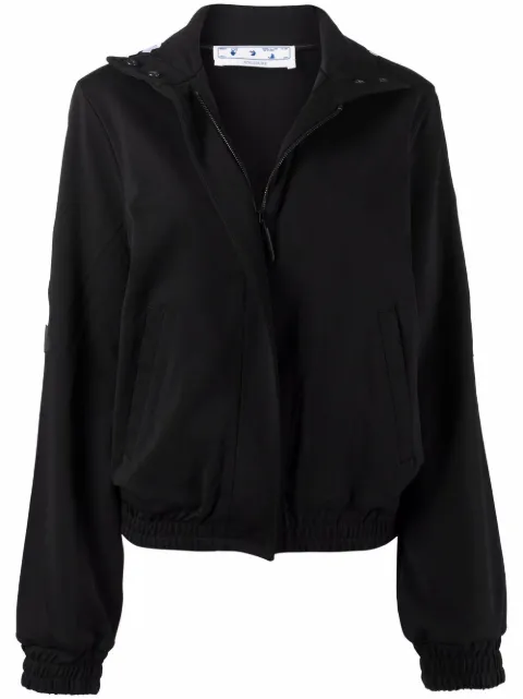 Off-White logo-tape track jacket Black OWVL016C99JER0011000