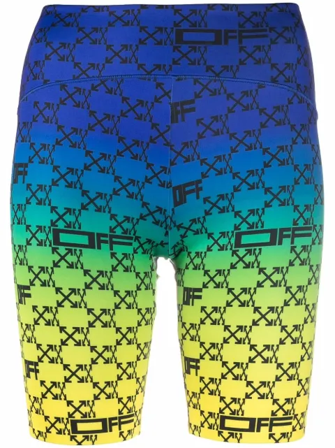 Off-White Arrows-print biker shorts Green OWVH028S22JER0015510