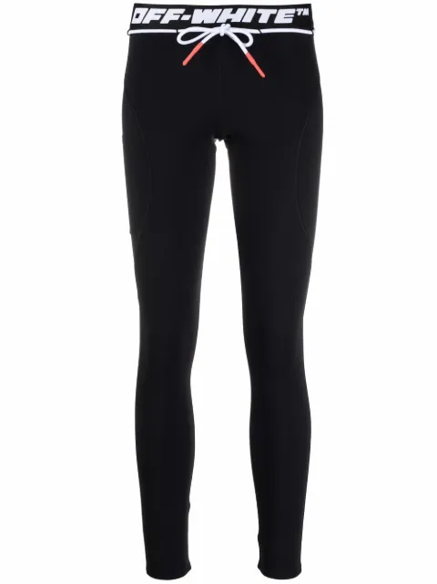 Off-White logo-tape performance leggings Black OWVG035C99JER0011000
