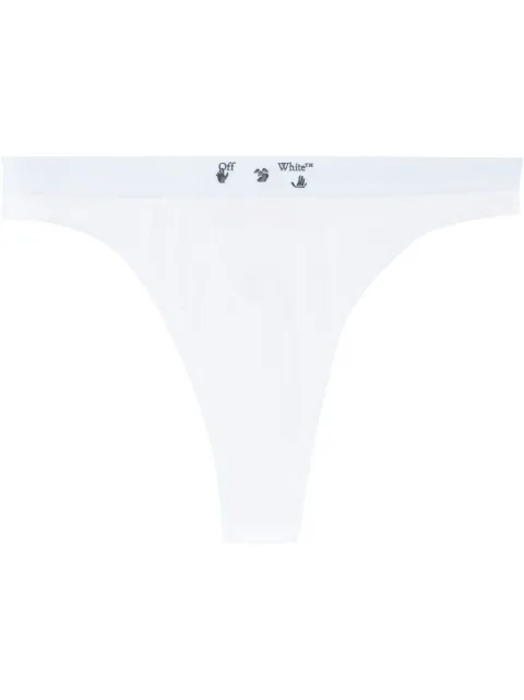 Off-White two-pack logo-print thongs White OWUA041C99FAB0010110