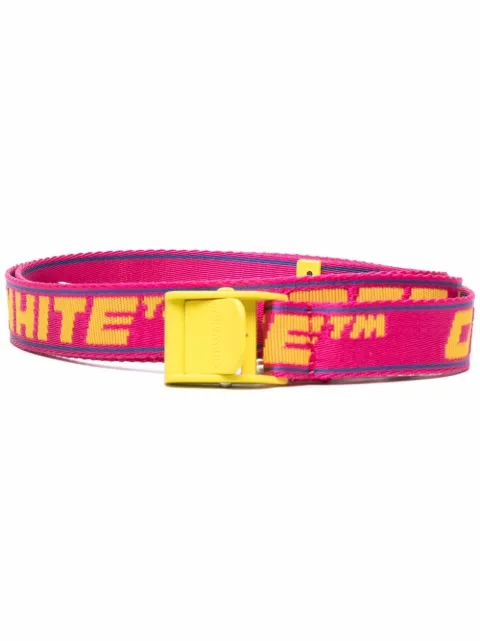 Off-White logo-print mini industrial belt Pink OWRB011S22FAB0023218