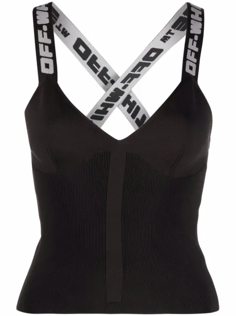 Off-White logo-band top Black OWHD011C99KNI0011009