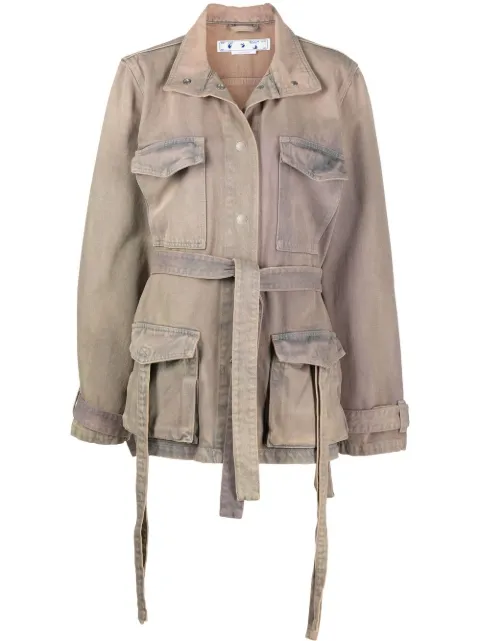 Off-White dyed denim field jacket Brown OWYE035S22DEN0016400