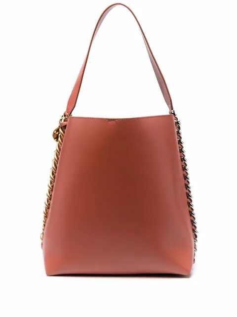 Stella McCartney chain-trimmed tote bag Brown 7B0011W8839