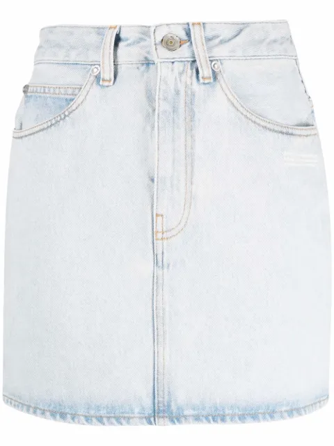Off-White logo-print denim skirt Blue OWYF005C99DEN0024001