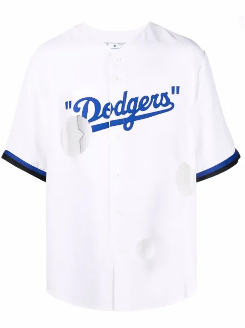 Off-White LA Dodgers cut-out shirt White OMGA207G21FAB0056145