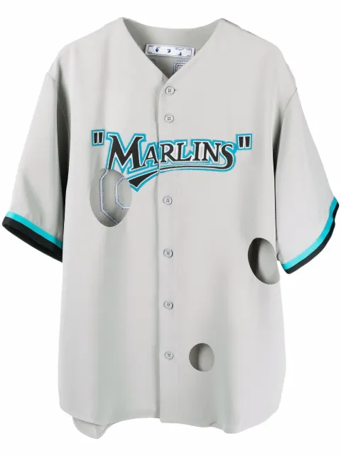 Off-White Miami Marlins cut-out shirt Grey OMGA207G21FAB0010910