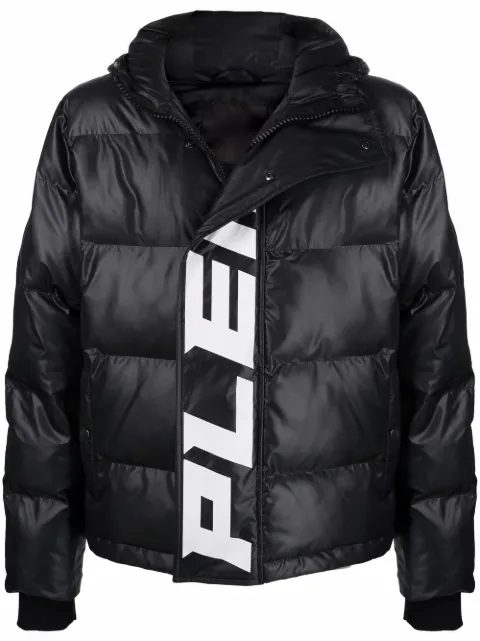 Philipp Plein logo-print hooded padded jacket Black FAACMRB1942PNY002N