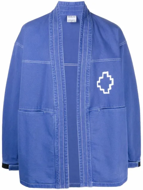 COUNTY OF MILAN logo-print cotton jacket Blue CMEA176S22FAB0014501