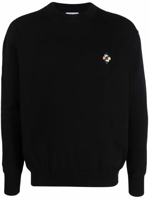 COUNTY OF MILAN logo-embroidered jumper Black CMHE034S22KNI0021084