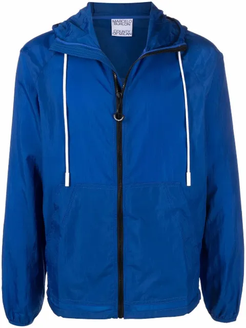 COUNTY OF MILAN Cross-motif windbreaker Blue CMEB037S22FAB0024501