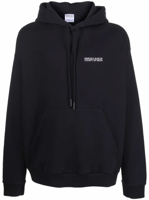 COUNTY OF MILAN Cross-motif hoodie Black CMBB040C99FLE001