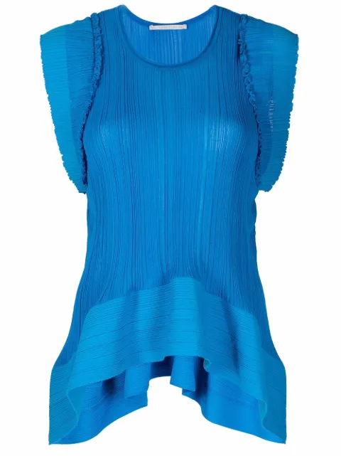Stella McCartney two-tone fine-ribbed top Blue 6K00343S2316