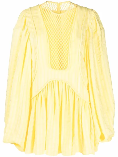 Stella McCartney mesh-panel shift dress Yellow 6045163STA48
