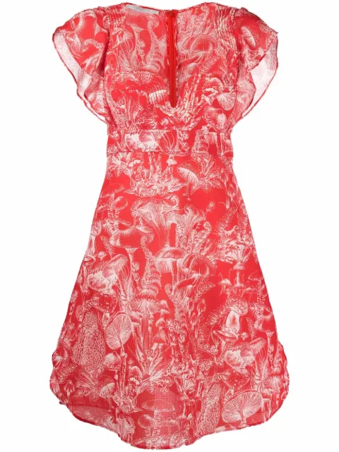 Stella McCartney mushroom-print short dress Red 6045293STA66