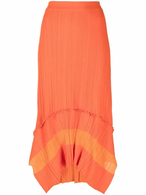 Stella McCartney two-tone fine-ribbed skirt Orange 6K00453S2317