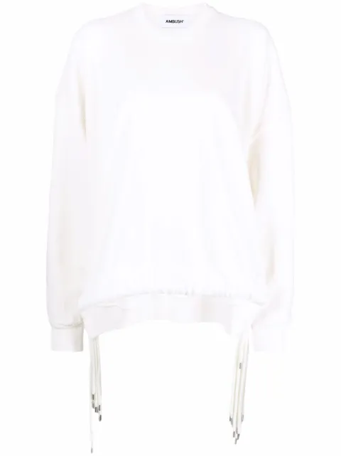 AMBUSH multi-cord crew-neck sweatshirt Neutrals BWBA003S22FLE0010202