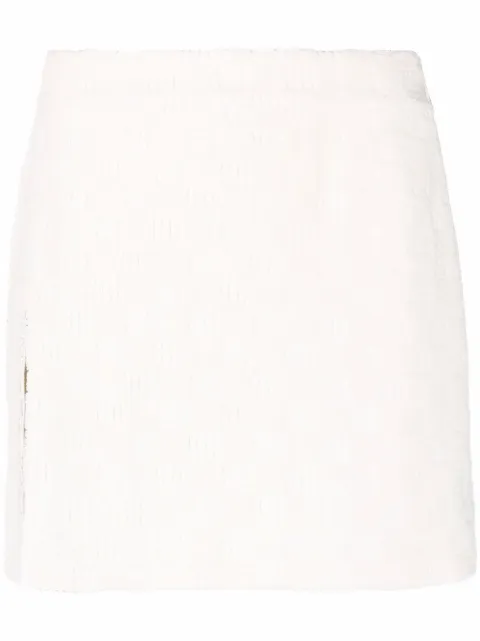 AMBUSH monogram-debossed mini skirt Neutrals BWCC011S22JER0010101