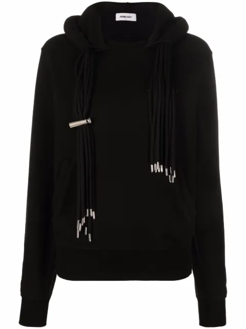 AMBUSH multicord long-sleeve hoodie Black BWBB016S22FLE0011010