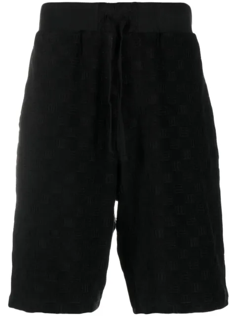 AMBUSH monogram towelling-finish track shorts Black BMCB014S22JER0011010