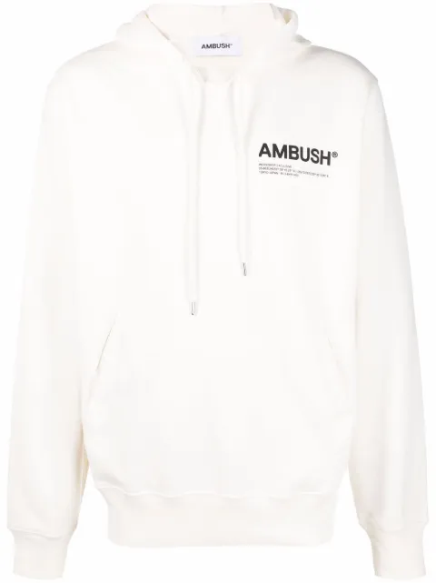 AMBUSH Workshop cotton hoodie White BMBB012S22FLE0010210