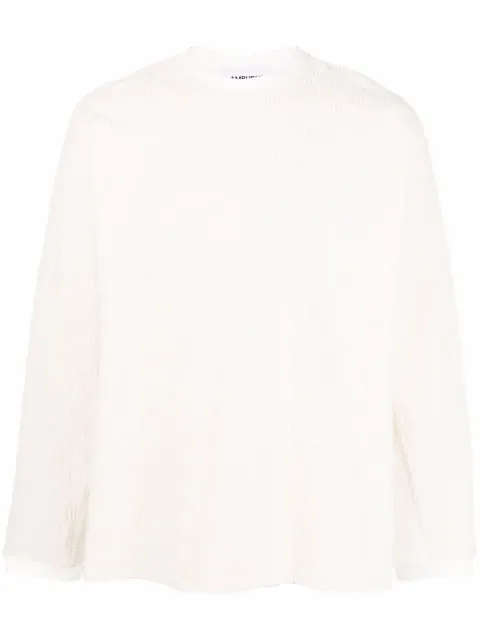 AMBUSH monogram towelling-finish sweatshirt Neutrals BMBA023S22JER0010101