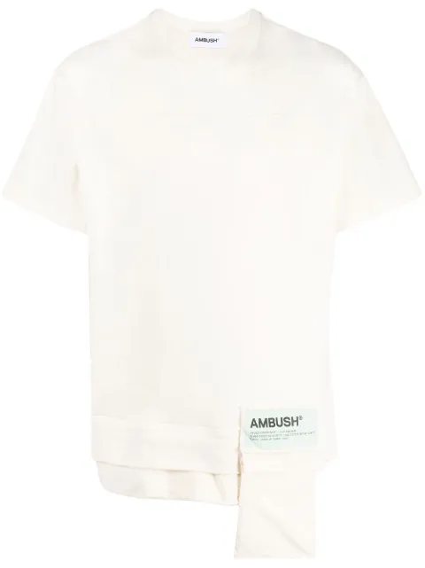 AMBUSH layered-hem cotton T-shirt White BMAA004S22JER0010150