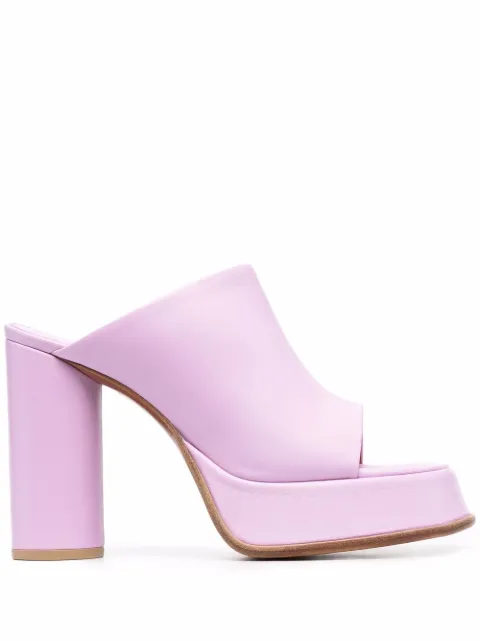 AMBUSH open-toe platform sandals Purple BWIJ003S22LEA0013900