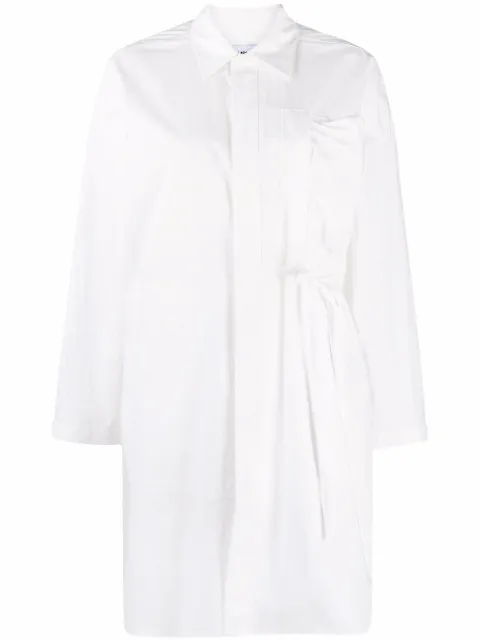 AMBUSH oversized waist-tie mini shirt dress White BWDB023S22FAB0010202