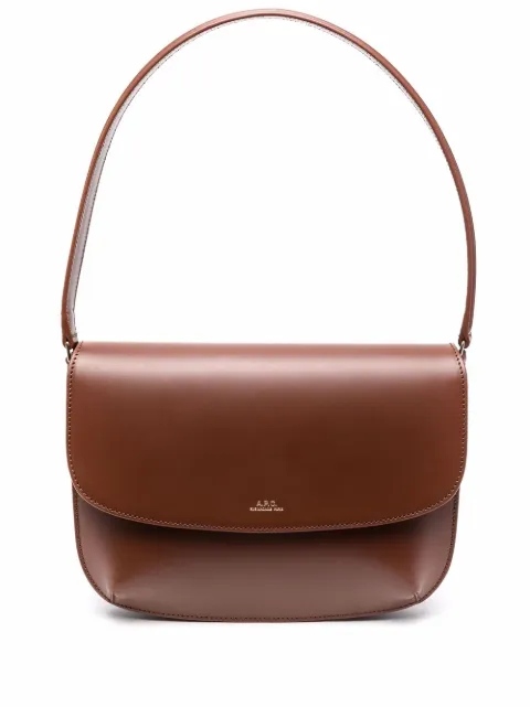 A.P.C. Sarah leather shoulder bag Brown PXAWVF61526