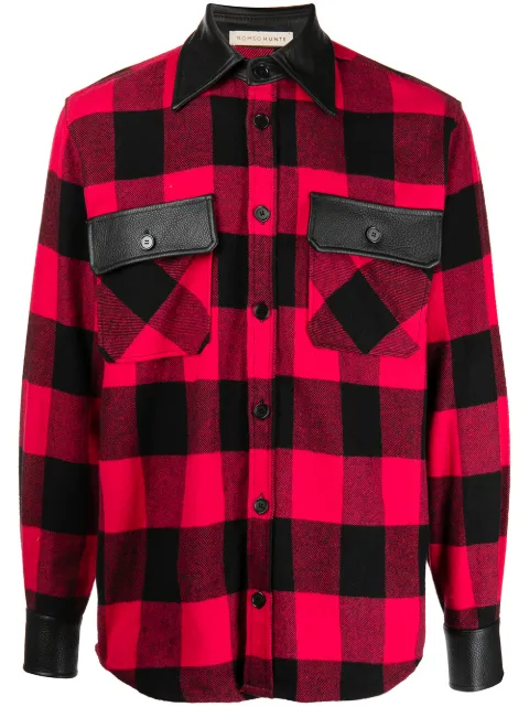ROMEO HUNTE check-print wool shirt Black FW21T01