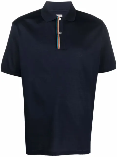 Paul Smith Signature Stripe-trim polo shirt Blue M1R958PPH00089