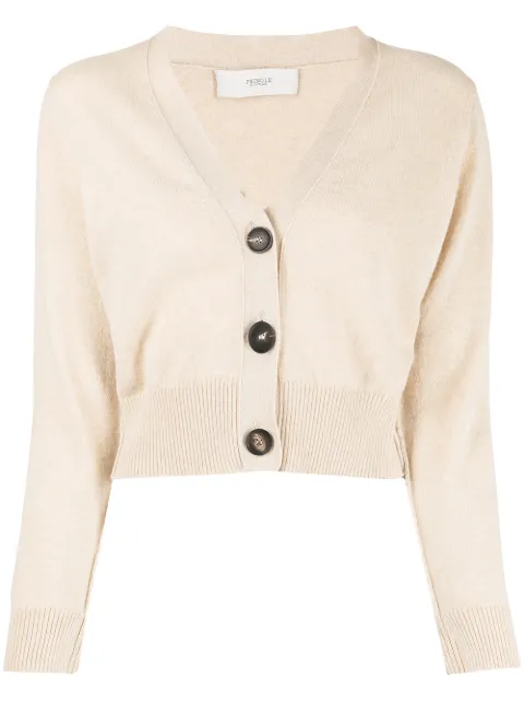 Pringle of Scotland cropped button-up cardigan Brown PWM164