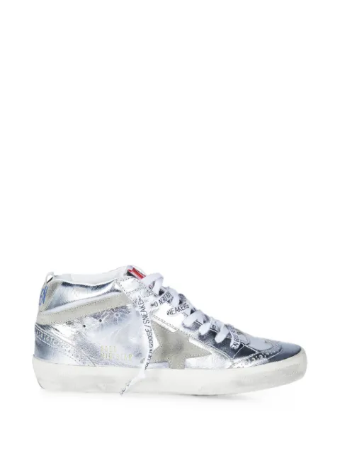 Golden Goose Mid-Star laminated sneakers Silver GWF00122F002794