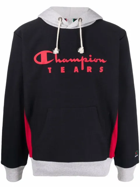 Champion logo print hoodie Black 217167