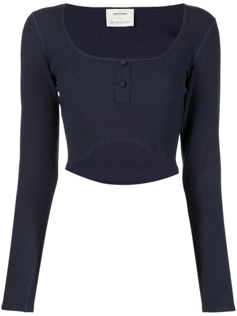 Onefifteen x Beyond The Radar cropped top Blue COL01CAS01
