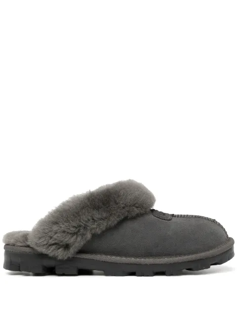 UGG Coquette fur-trimmed slippers Grey 5125