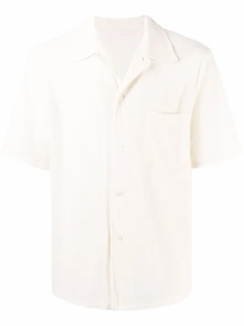 OUR LEGACY textured-finish short-sleeve shirt Neutrals M2202BO